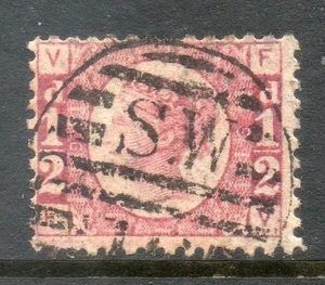GB 1870 QV 1/2d rosa rojo gallo sg48 sg49 placa 9 fino usado gato 700 £ FV - Imagen 1 de 4