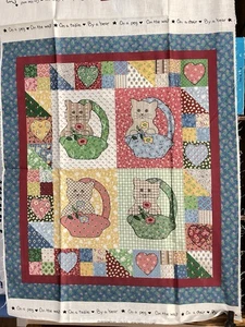 Little Quilts For Fabri-Quilts, Cat Kittens Mini Quilt And Pillow - Picture 1 of 3