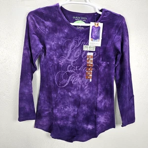 "Inhale Love Exhale Fear" Earth Yoga Top Womens Medium Purple Ladies Long Sleeve - Picture 1 of 13