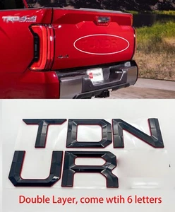 2022 2023 2024 Black Red Tailgat Emblem TUNDRA Tailgate Letters Insert Badge - Picture 1 of 8