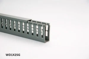 18 New 1"x2"x2m Wide Finger Open Slot Wiring Duct/Cable Raceway with Cover, Gray - Picture 1 of 4