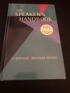 The Speaker's Handbook by Douglas Stuart and Jo Sprague (2002, Hardcover) - Foto 1 di 1