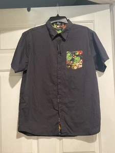 Eighty Eight Platinum Short Sleeve Button Down Shirt Men’s Large Black Hawaiian - Picture 1 of 5