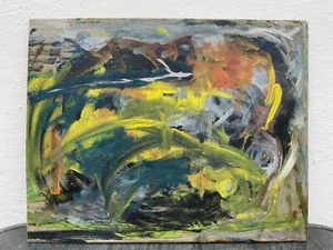 Cuadro al óleo Arte moderno Composición abstracta Danish Midcentury 50x40cm - Imagen 1 de 12