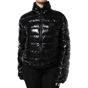 Chaqueta DOLCE & GABBANA Negra Logo Placa Cremallera Completa Puffer IT46/US12/XL 1500usd - Imagen 1 de 9