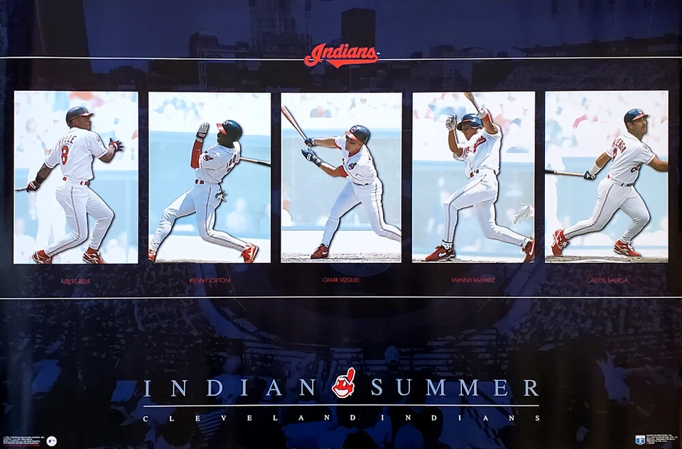 SPORTS POSTER WAREHOUSE Cleveland Indians INDIAN SUMMER 1996 23x35 POSTER Manny Ramirez, Baerga, Lofton+