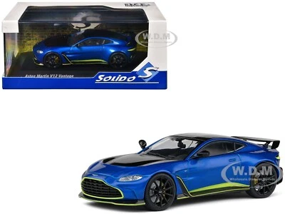 ASTON MARTIN V12 VANTAGE BLUE 1/43 DIECAST MODEL CAR BY SOLIDO S4314103 - Image 1 of 4