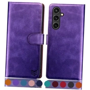 for Samsung Galaxy S24 FE Wallet case with RFID Blocking Credit Card Purple - Picture 1 of 7