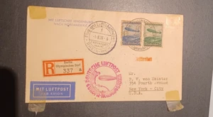Rare German Cover Hindenburg 1936 One of the First Flights Germany to US - Picture 1 of 2