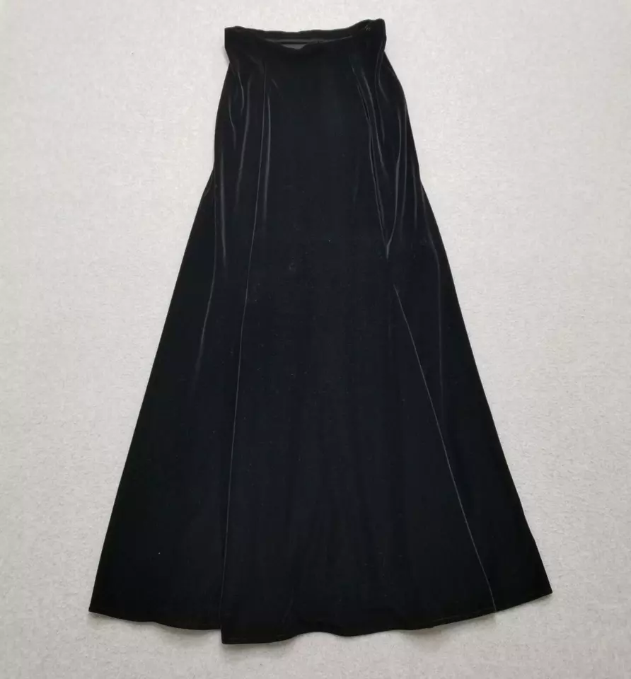 Casadei Skirt Womens Small Black Velour Long 26x41 - Image 1 of 4