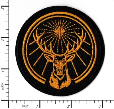 26 Pcs Embroidered Iron on patches Jagermeister Deer Head Sport 72mm AP030jM3 - Image 1 of 2