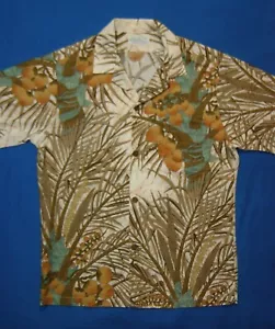 Oceana for Liberty House Hawaii Aloha Hemd Peach Palm Fruit Baumwolle Gr. L - Bild 1 von 9