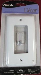 Amerelle Decor White OUTLET Steel Single Rocker Light Switch Wall Plate 935RW - Picture 1 of 1