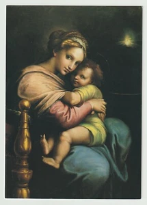 Tarjetas de Navidad vintage (3) de María y Jesús ""Virgen y Niño"" de Giulio Romano - Imagen 1 de 4