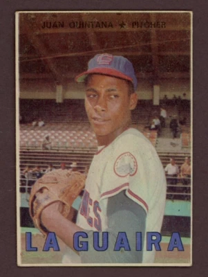 1967 Venezuela Topps #60 Juan Quintana La Guaira Venezuelan SPANISH BACK CRISP! - Image 1 of 2