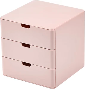 3-Drawer Vanity Organizer, Compact Storage Organization Drawers Small Size Pink - Picture 1 of 12