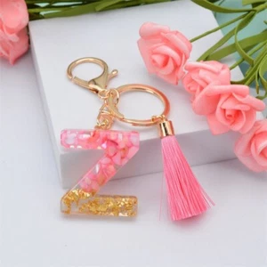 2pcs Key English Tassle Pendant 26 Tassel Fashion Gift Pink Letters Chain  Bag - Picture 1 of 38