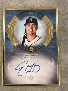 2020 Bowman Transcendent BTA-EW Evan White Gold Framed Auto /25 Seattle Mariners - Picture 1 of 2