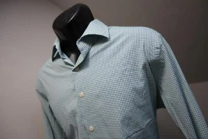Peter Millar Crown Comfort Plaid Golf Dress Shirt Nylon Stretch Men Size Medium - Picture 1 of 7