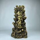 Chinese Bronze copper handmade nine dragon Goddess of mercy Statue
