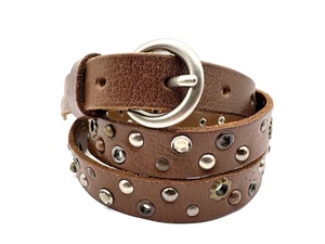 Fossil Women’s Belt Leather Brown Large Preppy Designer Hipster Skinny - Picture 1 of 11