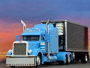 1/64 DCP PETERBILT 379 63" MID ROOF W/ 28' WABASH PUP TRAILER - Picture 1 of 7
