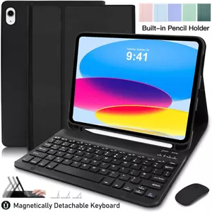 Bluetooth Keyboard Case With Mouse For iPad 5/6/7/8/9/10th Gen Air 3 4 5 Pro 11 - Picture 1 of 56