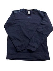 Adidas Mens M FL SW 3S Crewneck Pullover Size Medium Blue on Blue Stripes RETURN - Picture 1 of 13