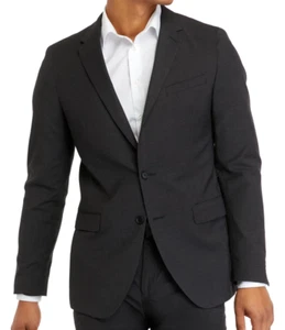 Perry Ellis Men's Slim Fit Stretch Charcoal Gray Notch Blazer Jacket 40L Long - Picture 1 of 3