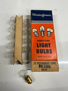 NOS Vintage BOX 10 AUTO Old Car Truck Interior Rear WH Light Bulb 1896 6V 2CP - Picture 1 of 2
