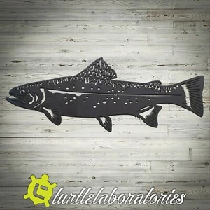 Brook Trout Silhouette Metal Wall Art Hanging Home Decor Fishing Saltwater Creek - Picture 1 of 6