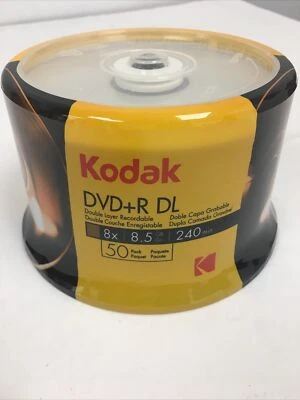 KODAK 8X Blank DVD+R DL Dual Double Layer 8.5GB 240 Min Disc 50 pack - Image 1 of 3