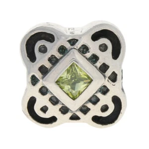 NEW Chamilia Celtic Knot Charm - Silver Green Cubic Zirconias JA-15 Retired - Picture 1 of 7