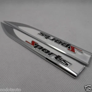 Car Emblem Sports Metal Red S White for CR-Z Fit JAZZ Side Badge Sticker 2pcs - Imagen 1 de 4