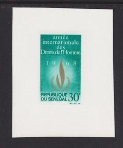 Senegal Sc 298 MNH. 1968 30f Human Rights Proof on Card, fresh, bright, VF - Picture 1 of 1