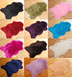 Soft Sheepskin Plain Fluffy Skin Faux Fur Fake Rug Cheap Washable Mat Small Rugs