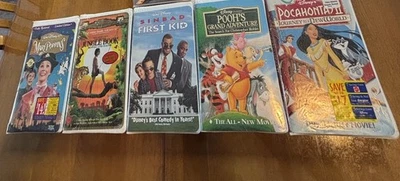 Disney Sealed VHS Lot Of 5 Marry Poppins Pooh Pocahontas 2 Sin Bad Jungle Book 2 - Image 1 of 4