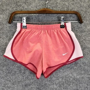 Nike Shorts Girl's Small Pink Red Running Logo Gym Athletic Dri Fit Lined - Picture 1 of 10