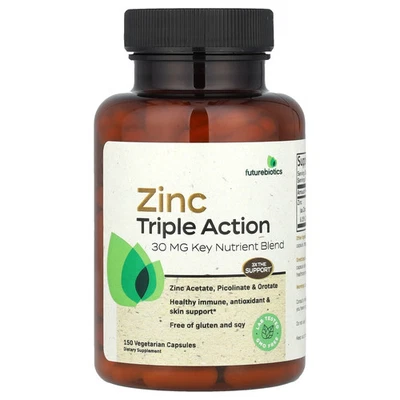 Zinc Triple Acción, 30 mg, 150 Cápsulas Vegetarianas Foto 1 de 2