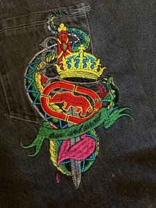 ECKO UNLTD JEANS **NEW with TAGS RHINO 1972 RAW & UNCUT EMBRODIED 18/18/18/46795 - Picture 1 of 23