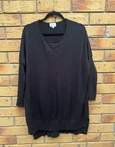 Women's Kinde The Label Jumper Size L/XL Black Sweater Lightweight Business Work - Foto 1 di 11