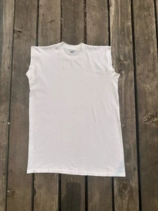 Vintage Towncraft Sleeve Less T Shirt Men’s XL White USA - Picture 1 of 4