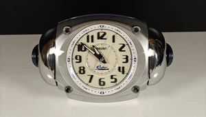 Seiko Super RAIDEN KR241S Loud Quartz Alarm Clock Blue Silver Japan Vintage - Picture 1 of 7