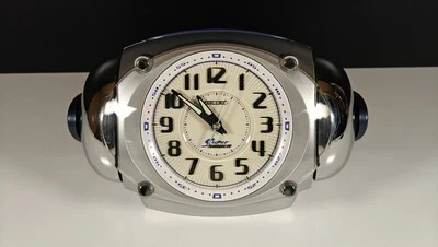 Seiko Super RAIDEN KR241S Loud Quartz Alarm Clock Blue Silver Japan Vintage - Image 1 of 4