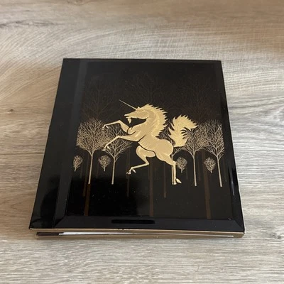 Otagiri Photo Album Brown Gold Unicorn Vintage 24 4x6 Photos Slots Lacquer Wear - Image 1 of 4