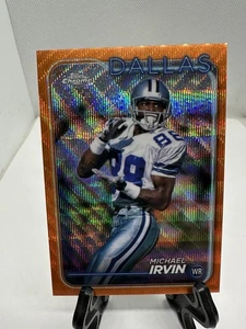 2024 Topps Chrome Michael Irvin #36 Orange Wave Refractor 08/25 B1-11 - Bild 1 von 2