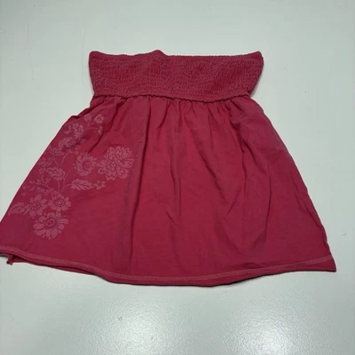 Mossisimo Supply Co Mujer L Tirantes Tubo Top Rosa Estampado Floral Calado Bandeau Foto 1 de 4