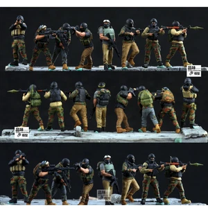 Homemade 1/72 Rebel Mercenary Squad 8 Soldiers Finished Colored Model NEW - Picture 1 of 6