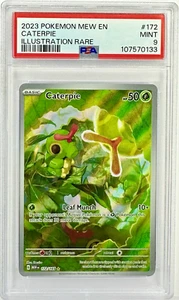 PSA 9 MEW EN Caterpie #172 IR - 2023 SV: Escarlata y Violeta 151 172/165 - Imagen 1 de 2