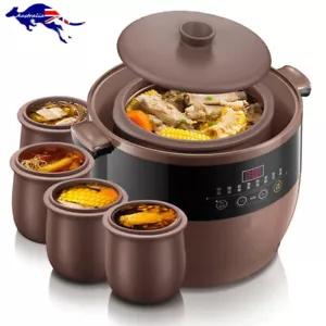 4.5L 5 in1 Electric Stew Pot Slow Cooker Purple Clay Electric Casserole Pot 220V - Picture 1 of 11